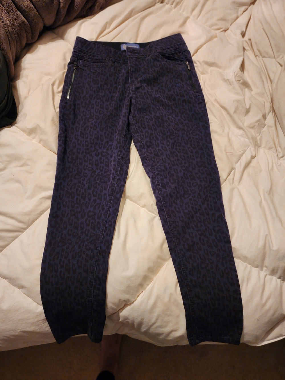Democracy Dark Purple Leopard Ankle Pants